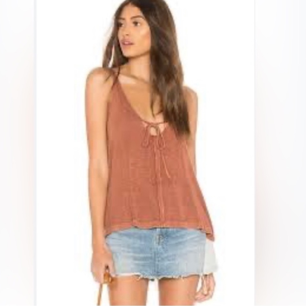 Free People Scarlett Tie Front Tank Top